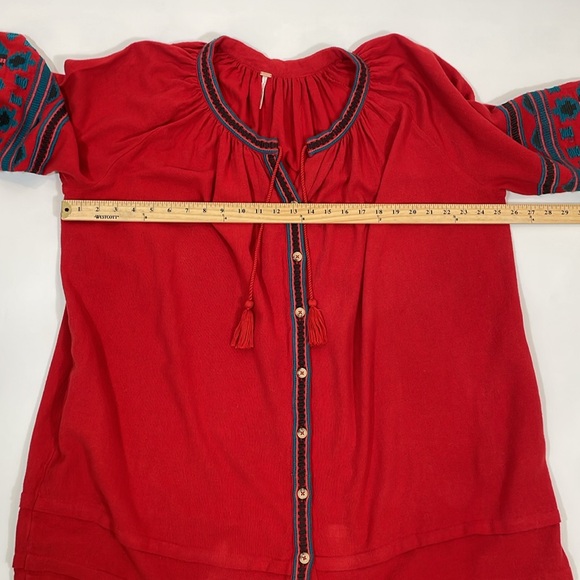 Free People In The Clear Embroidered Dress Size S EUC Oversized Relaxed Fit - Picture 10 of 13